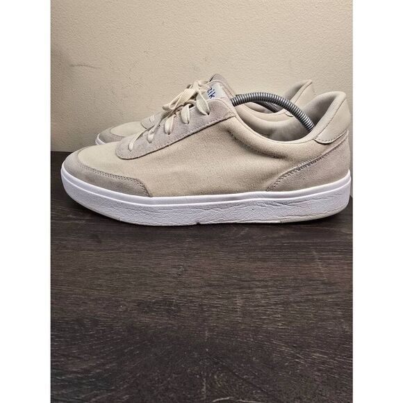 Kizik Vegas Men’s Size 13 Wide Beige Canvas Casual Lace Up Hands Free Sneakers